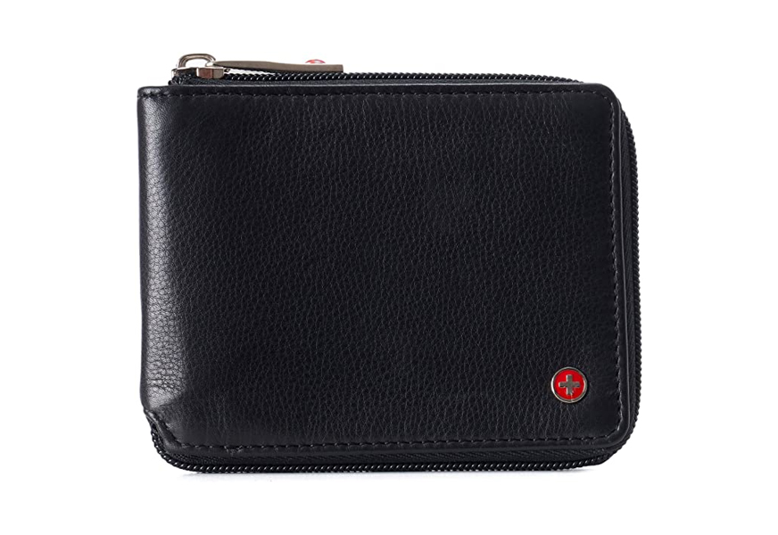 alpine swiss logan zipper wallet for men