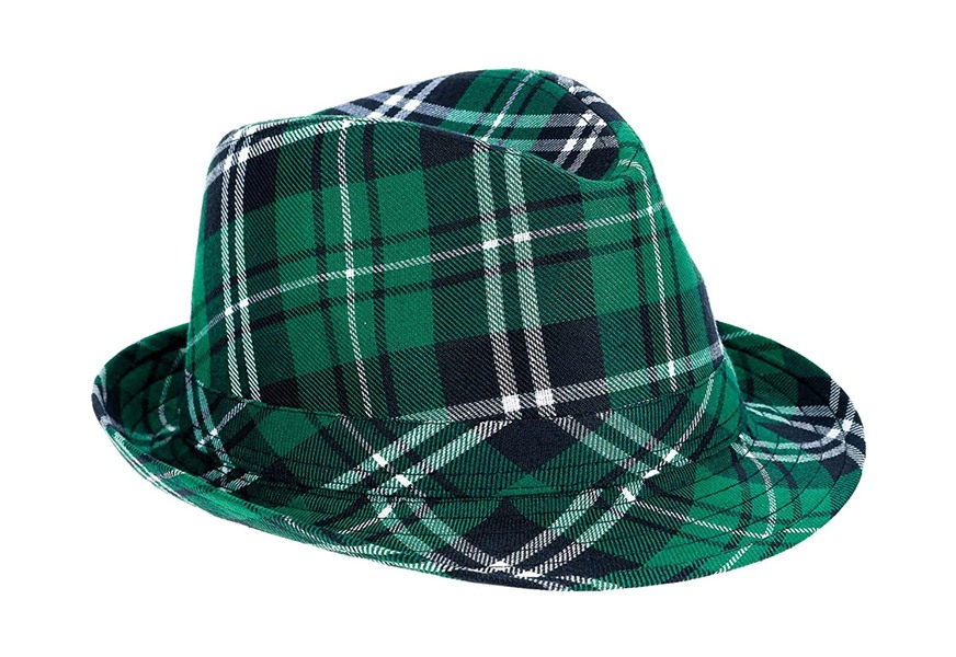 amscan st. patrick’s day plaid fabric fedora hat