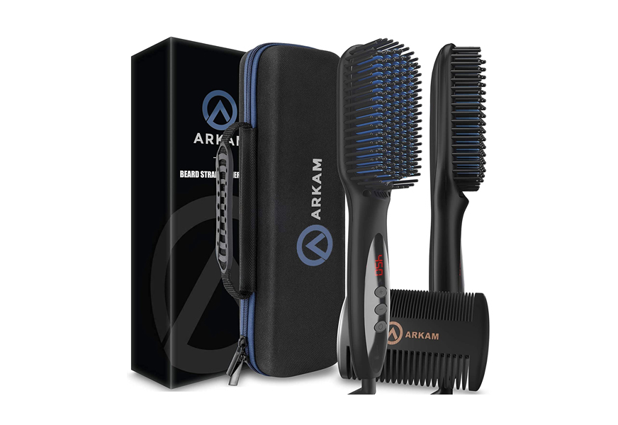 arkam beard brush straightener for men