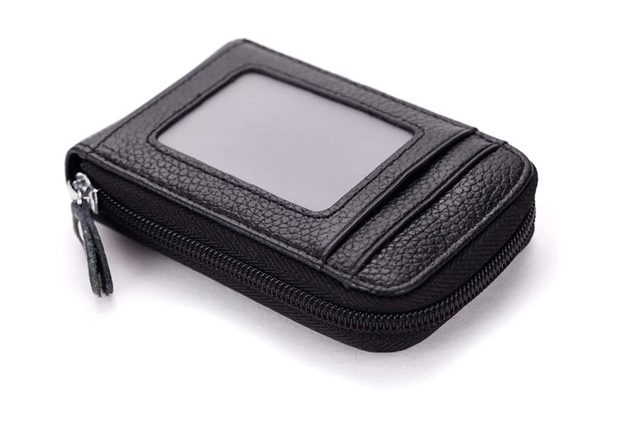 bakun premium leather slim zipper wallet for men