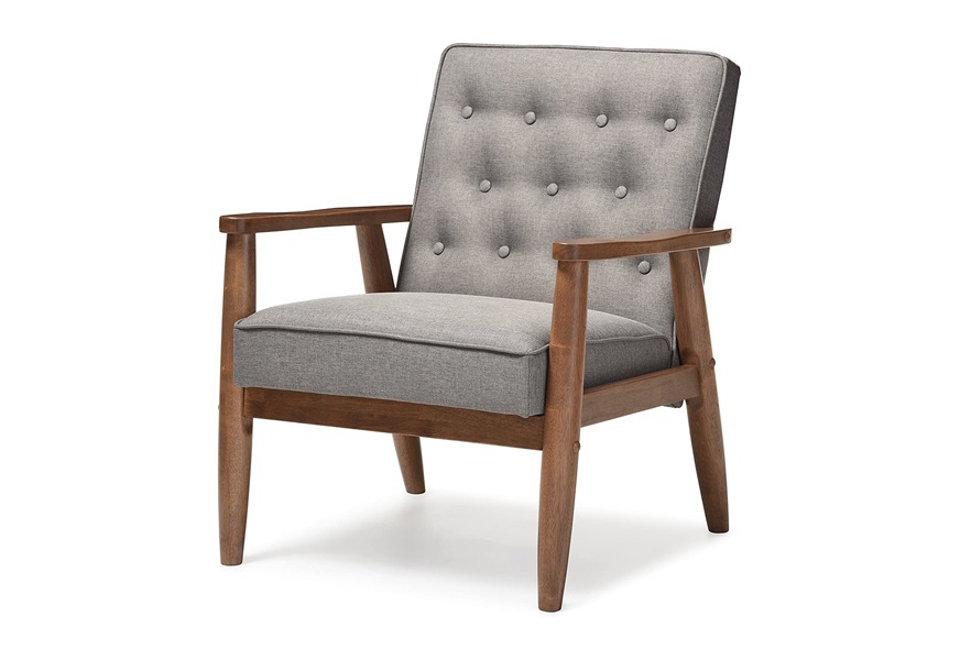 baxton studio sorrento mid century accent chair