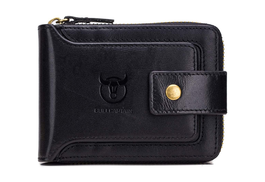 bullcaptain genuine leather zipper wallet for men 1