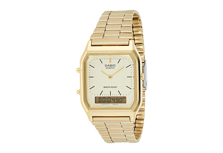 casio digital analog dual time vintage watch