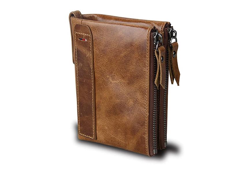 gazigo rfid blocking zipper wallet for men