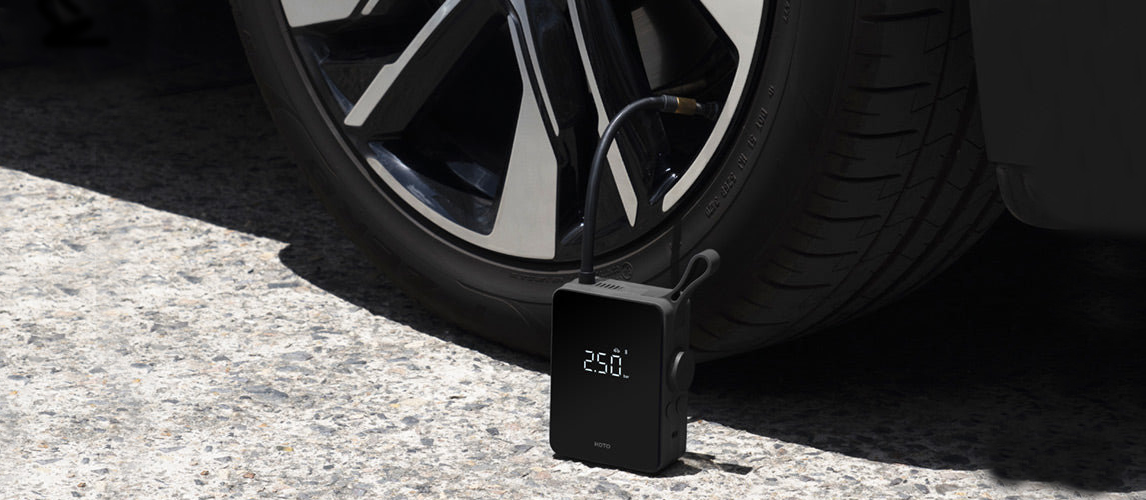 HOTO Portable Electric Tire Inflator: Double Inflation Efficiency ...