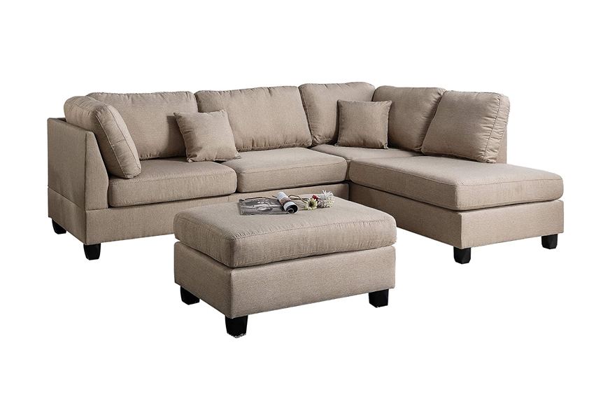 poundex pdex upholstered sectional