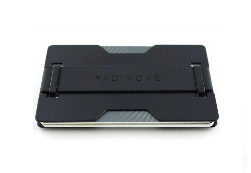 radix one black steel metal wallet