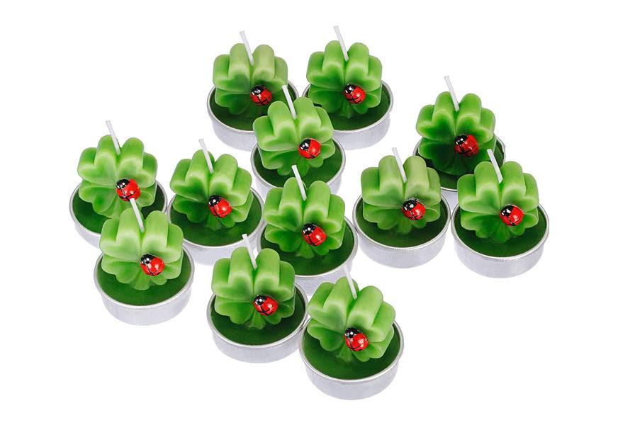 shamrock tealight candles for st. patrick’s