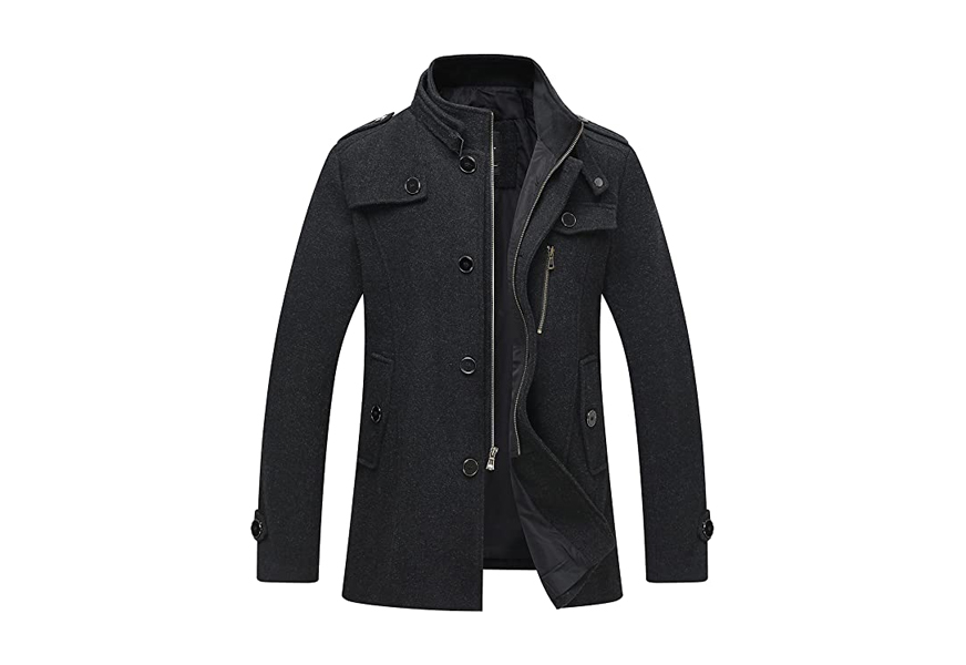 wantdo wool blend men's peacoat
