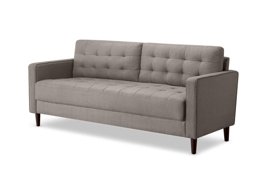 zinus benton mid century upholstered sofa