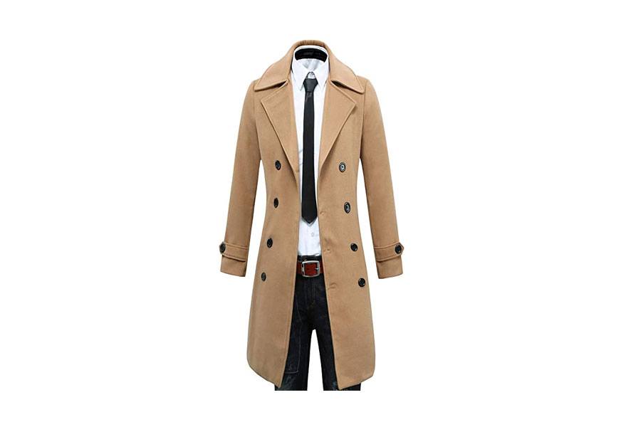 beninos mens winter long trench coat