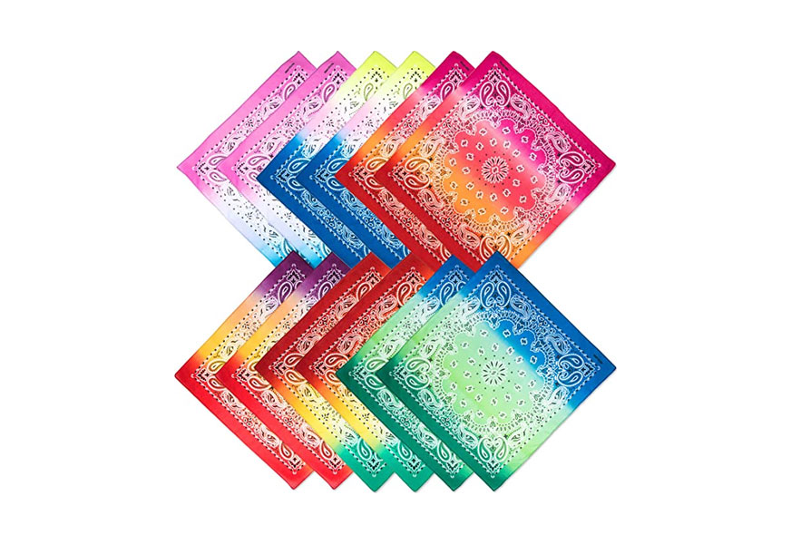 boao 12 pieces novelty gradient bandanas