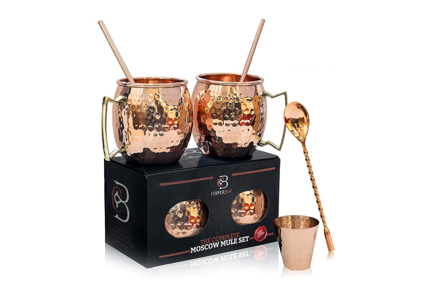 copper bar moscow mule copper mugs