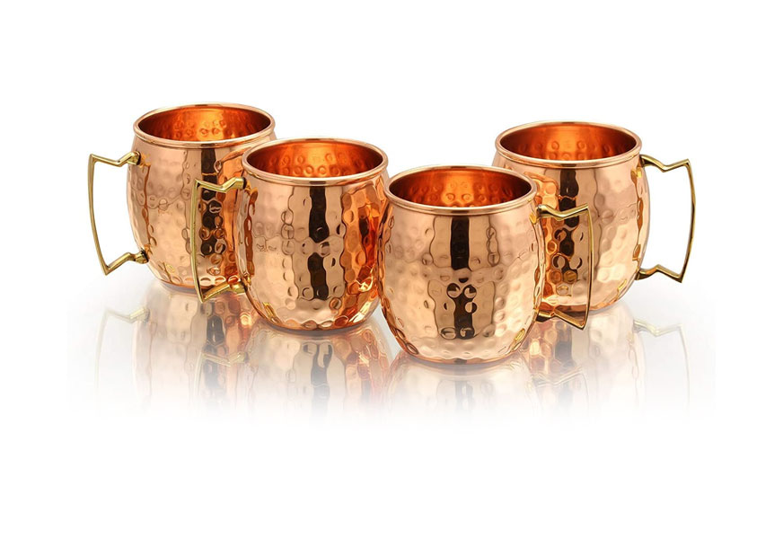 copper cure copper hammered mugs