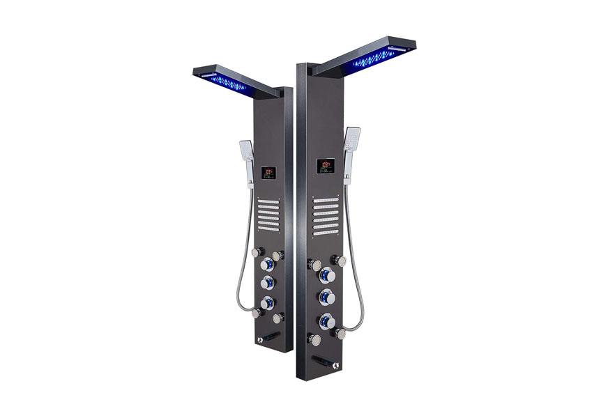 ello&allo stainless steel led shower panel tower system