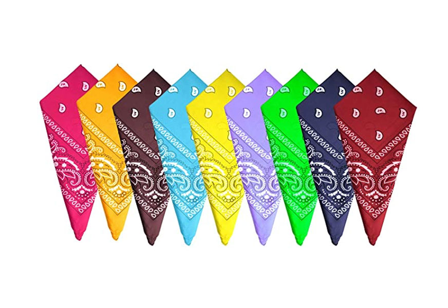fepito 18 pieces paisley bandanas