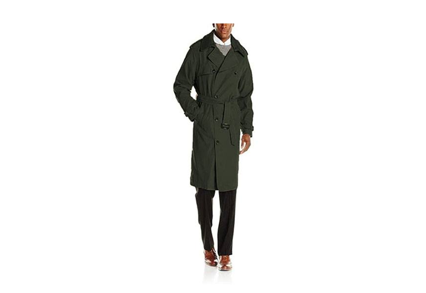 london fog mens plymouth twill belted double breasted iconic trench coat