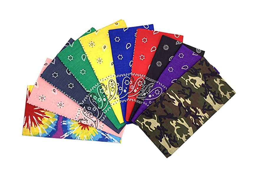 vamqor 100 cotton 10 pack fine bandanas