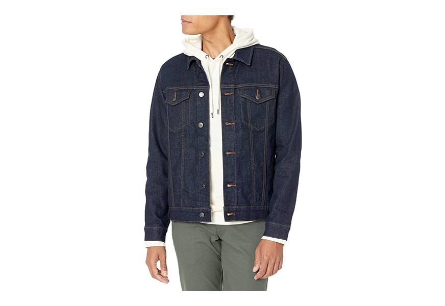 amazon essentials men's denim trucker jacket