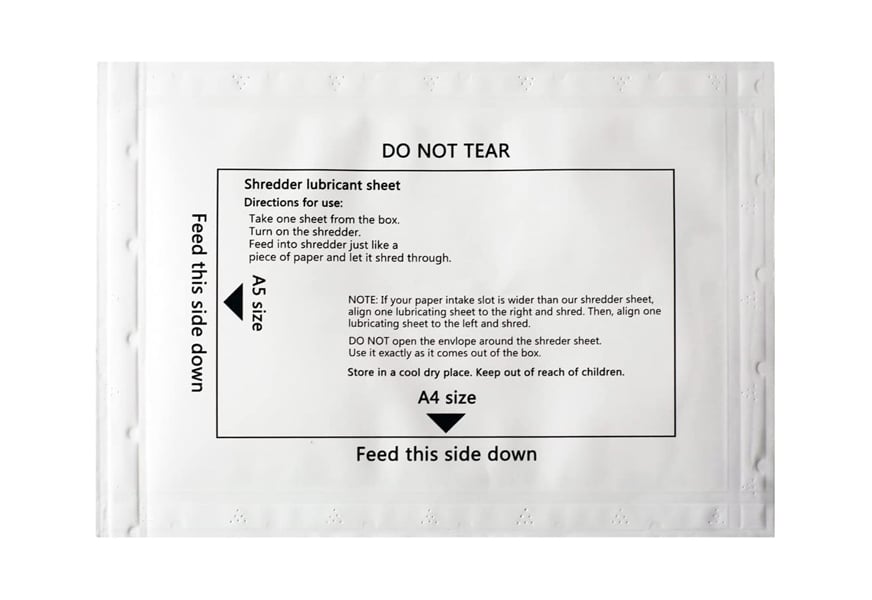 ansoon paper shredder lubricant sheets