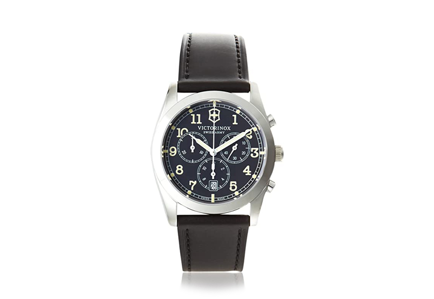 black leather watch