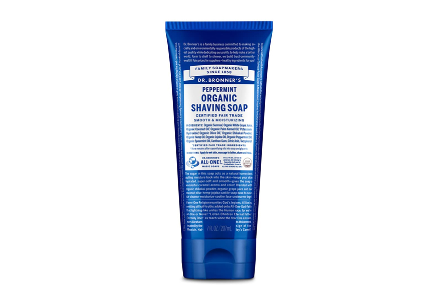 dr. bronner's peppermint organic shaving soap