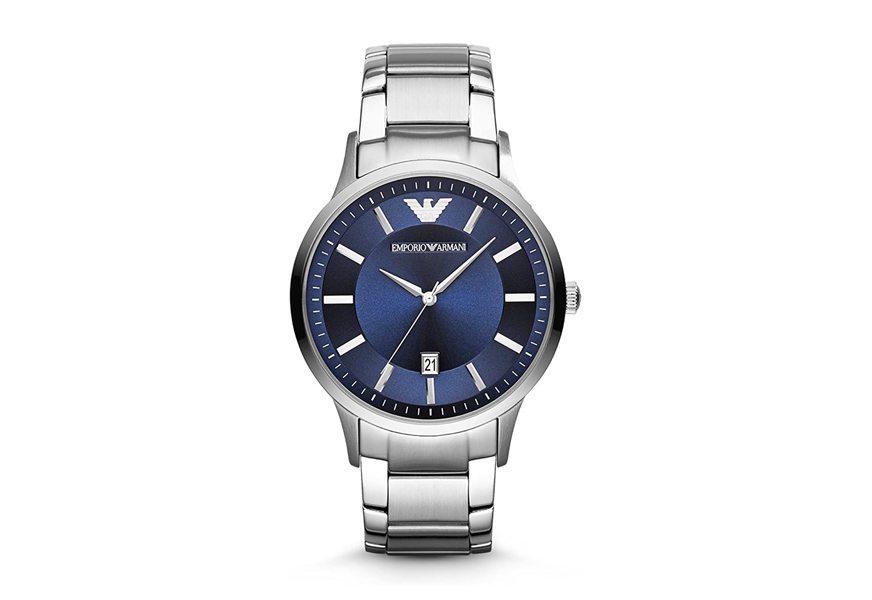 emporio armani silver men's watch