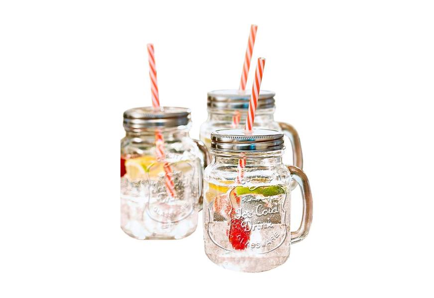 Libbey County Fair Glass Drinking Jars, 16.5-ounce, Set of 12