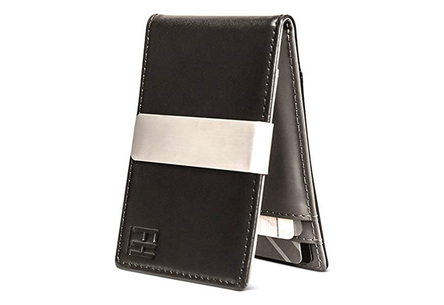 f&h minimalist money clip front pocket wallet