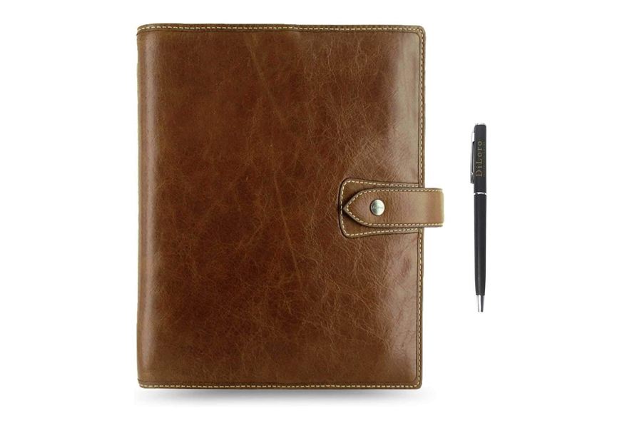 filofax malden ochre leather organizer, agenda, calendar