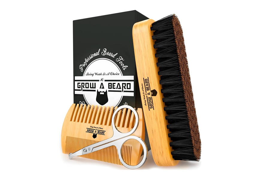 grow a beard beard brush and comb set