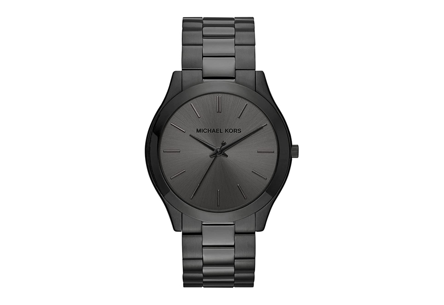 michael kors slim runway stainless steel watch