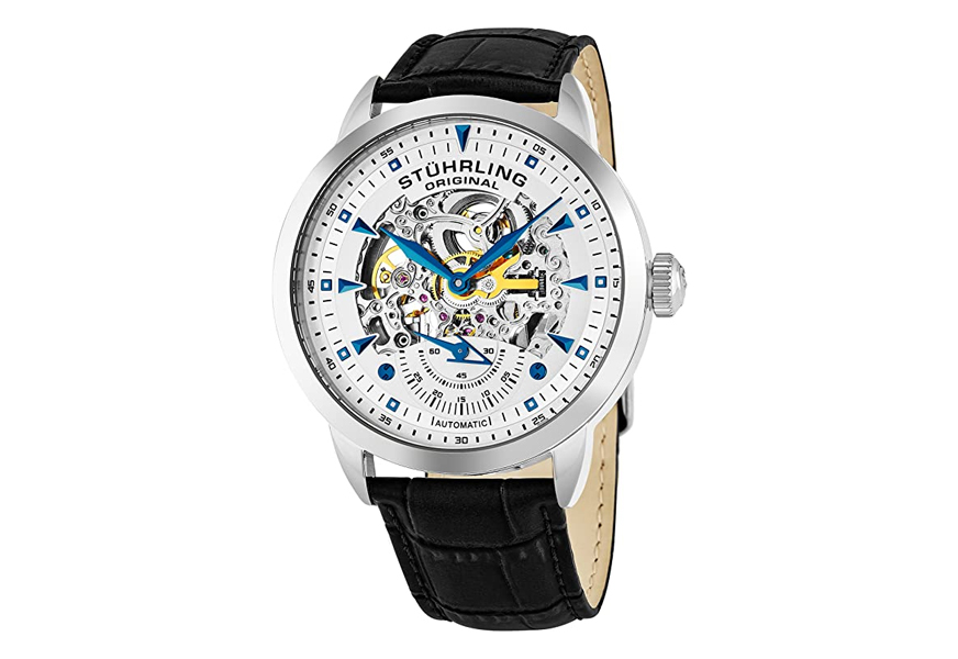 stuhrling original men’s executive automatic skeleton watch