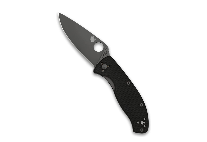 tenacious plain edge blade spyderco knife