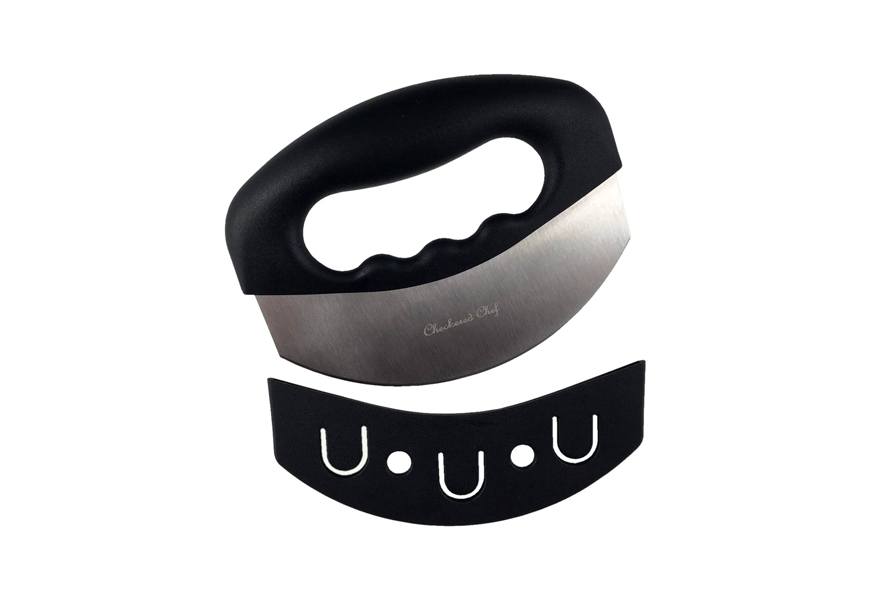 checkered chef mezzaluna and vegetable chopper