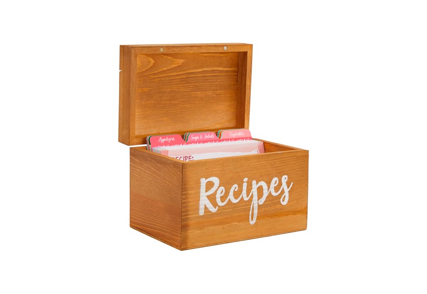 juvale wood recipe organization box