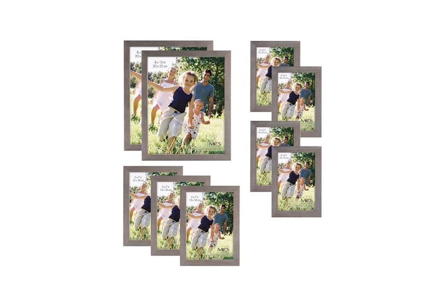 mcs gallery wood 9 piece grey frame set