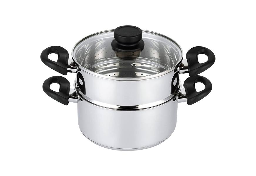 mockins 3 piece heavy duty stainless steel steamer set