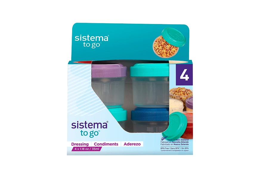 sistema to go collection 1.18 oz. salad dressing containers