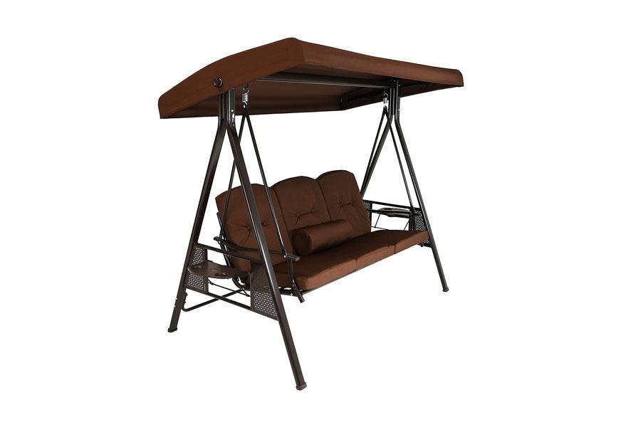 sunnydaze 3 person patio swing bench with canopy