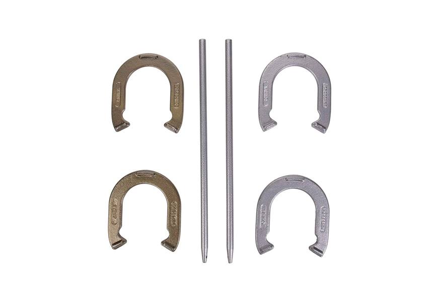 Franklin Sports Horseshoes Sets - Metal Horseshoe Game Sets for Adults +  Kids - Official Weight Steel Horseshoes - Beach + Lawn Horseshoes Sets -  Sets Include (4) Horseshoes and (2) Ground Stakes Starter
