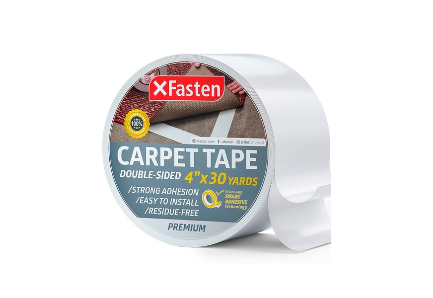 XFasten Extra Sticky Carpet Tape - 2” x 10 Yards Indoor Outdoor Rug Tape  Hardwood Floor and Flooring Underlayments, Tape for Rugs to Stay in Place