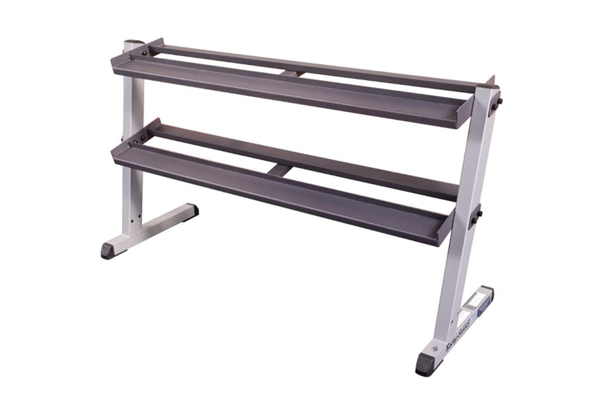 body solid 2-tier horizontal dumbbell rack