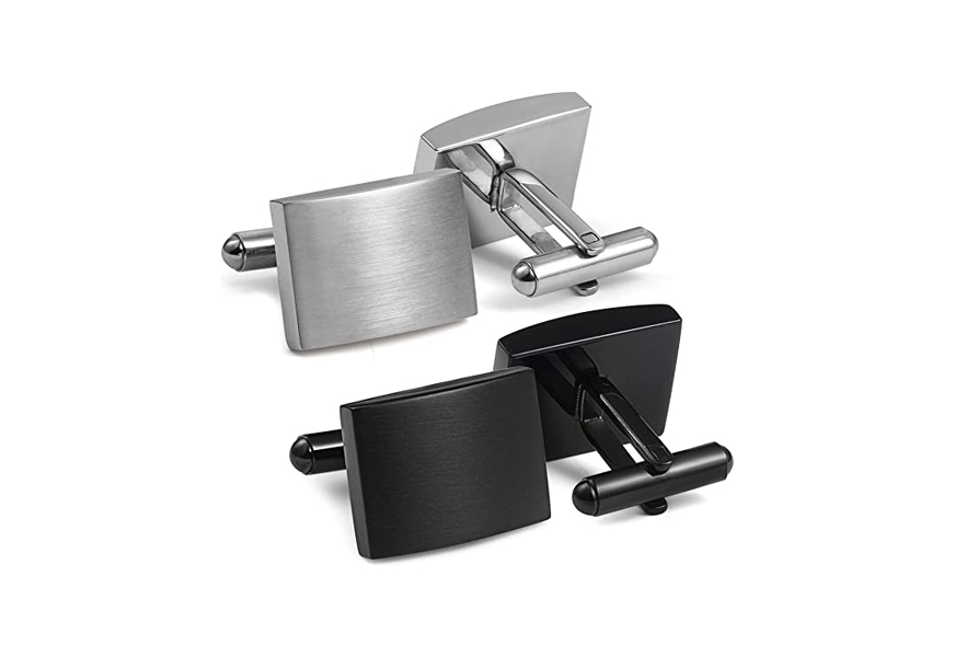 fibo steel stainless steel classic mens cufflinks
