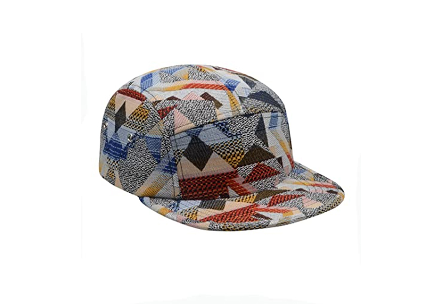 hatphile pattern multi color stripe 5 panel hat