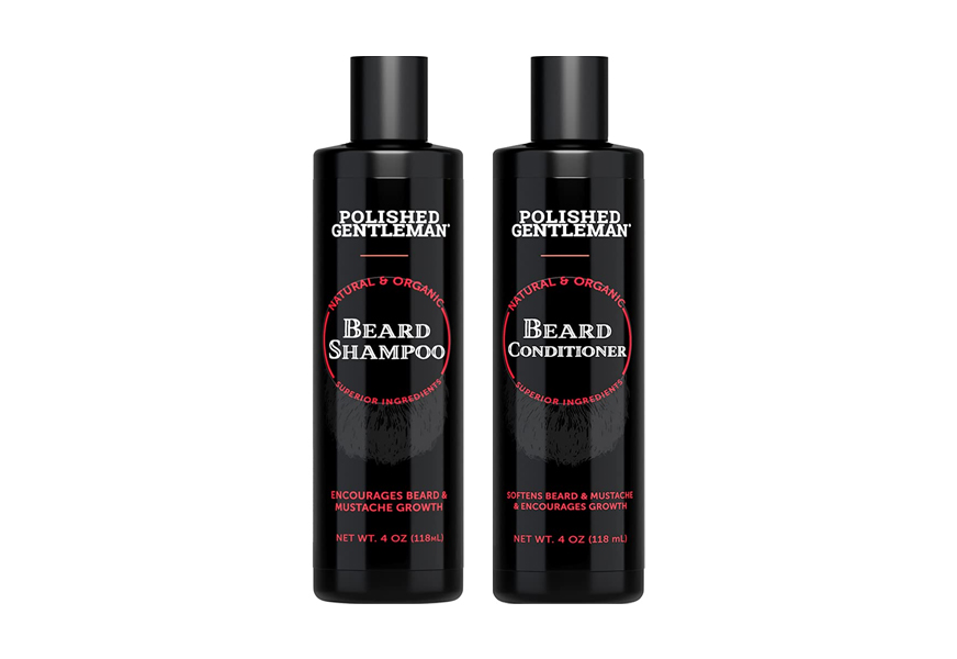 polished gentleman beard growth shampoo and conditioner