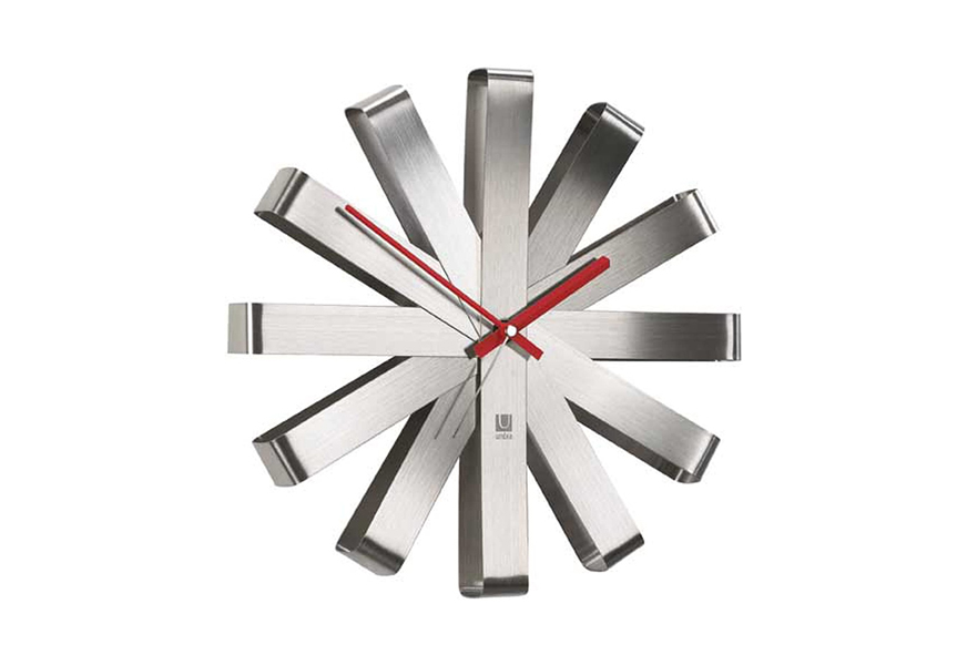 umbra ribbon stainless steel wall clock