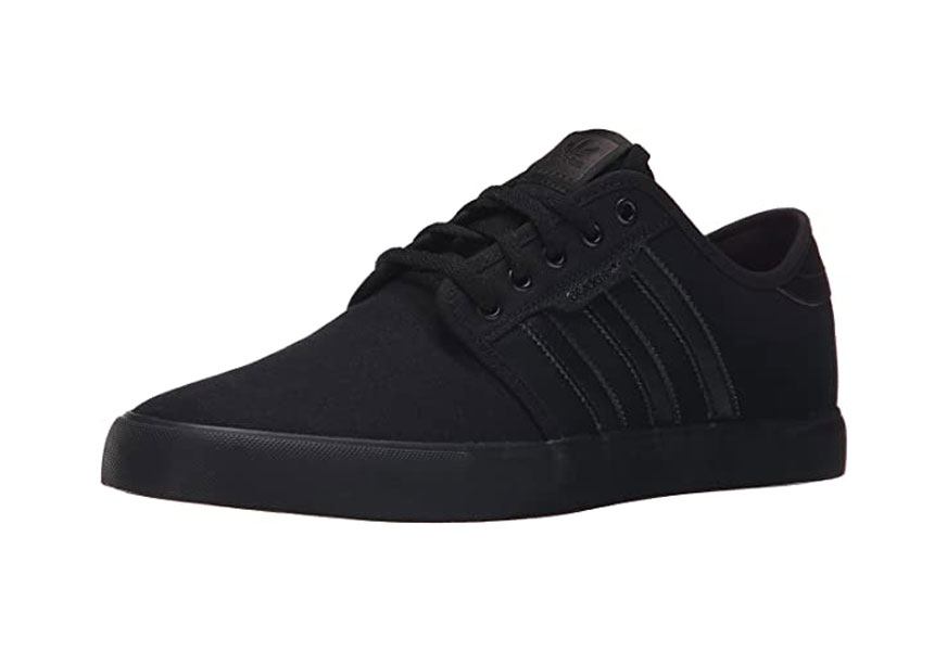adidas mens seeley skate all black sneakers