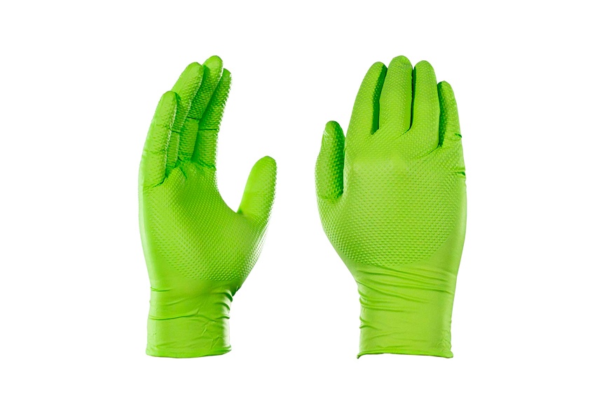 ammex gloveworks hd industrial green nitrile gloves