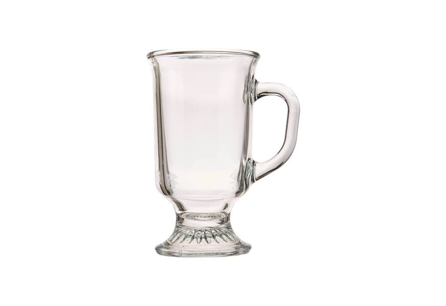 LavoHome Irish Coffee Glass Mugs Footed 10.5 oz.Thick Wall Glass